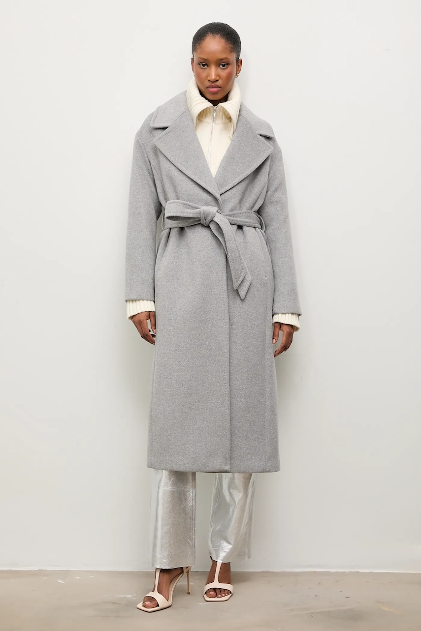 Answear Lab palton de lana culoarea gri, de tranzitie, oversize