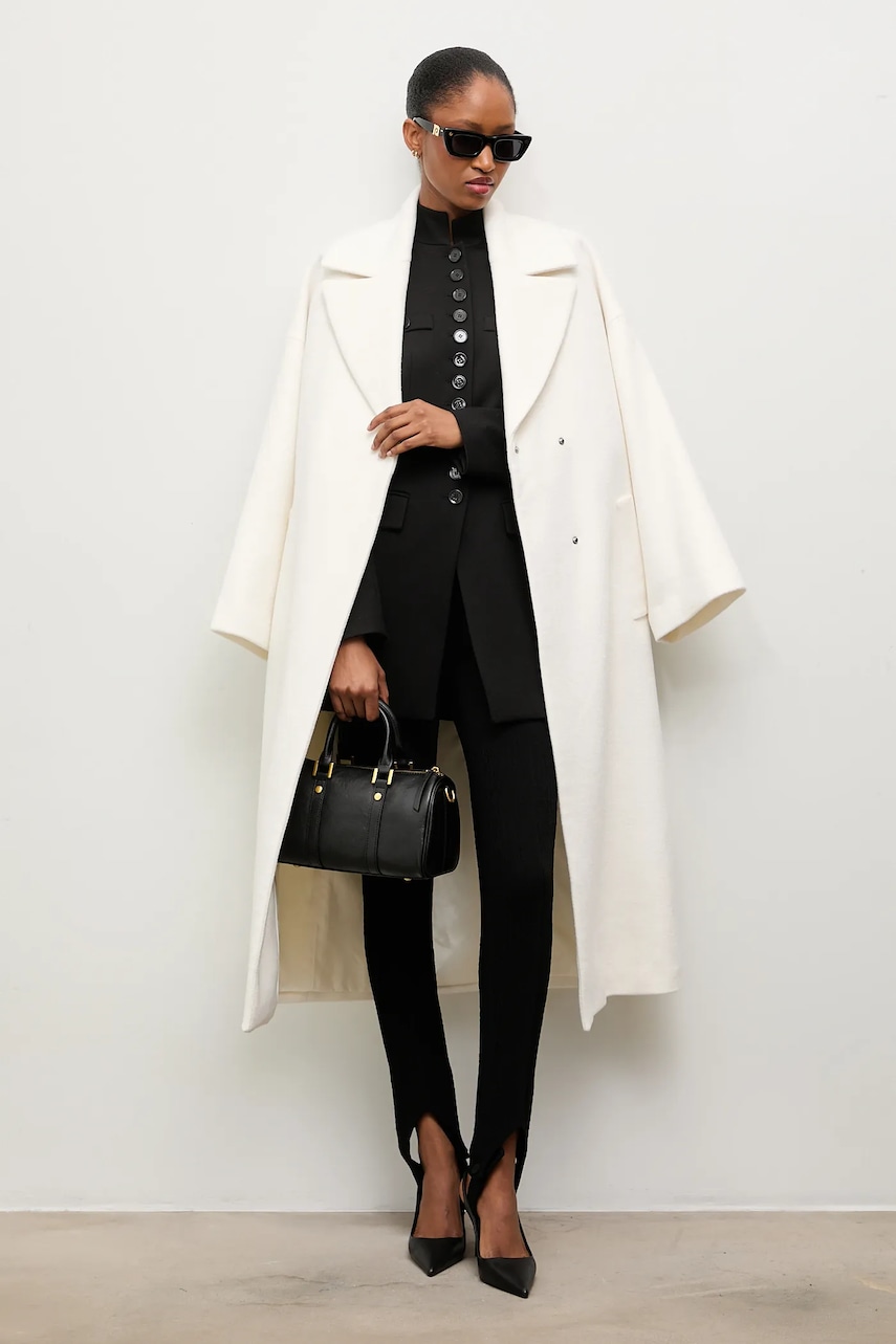 Answear Lab palton de lana culoarea maro, de tranzitie, oversize