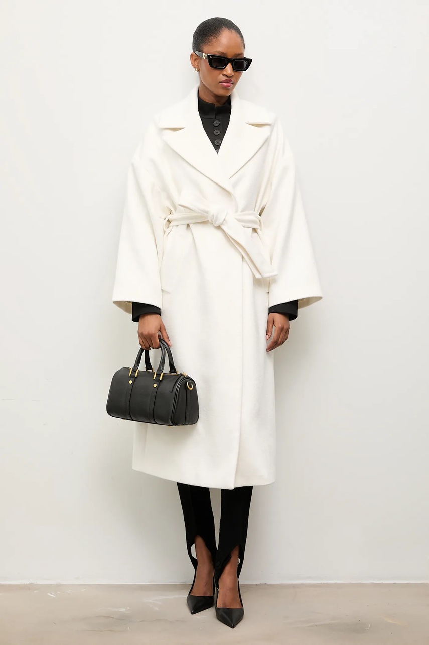 Шерстяное пальто Answear Lab цвет коричневый демисезонная oversize Шерстяное пальто Answear Lab цвет коричневый демисезонная oversize