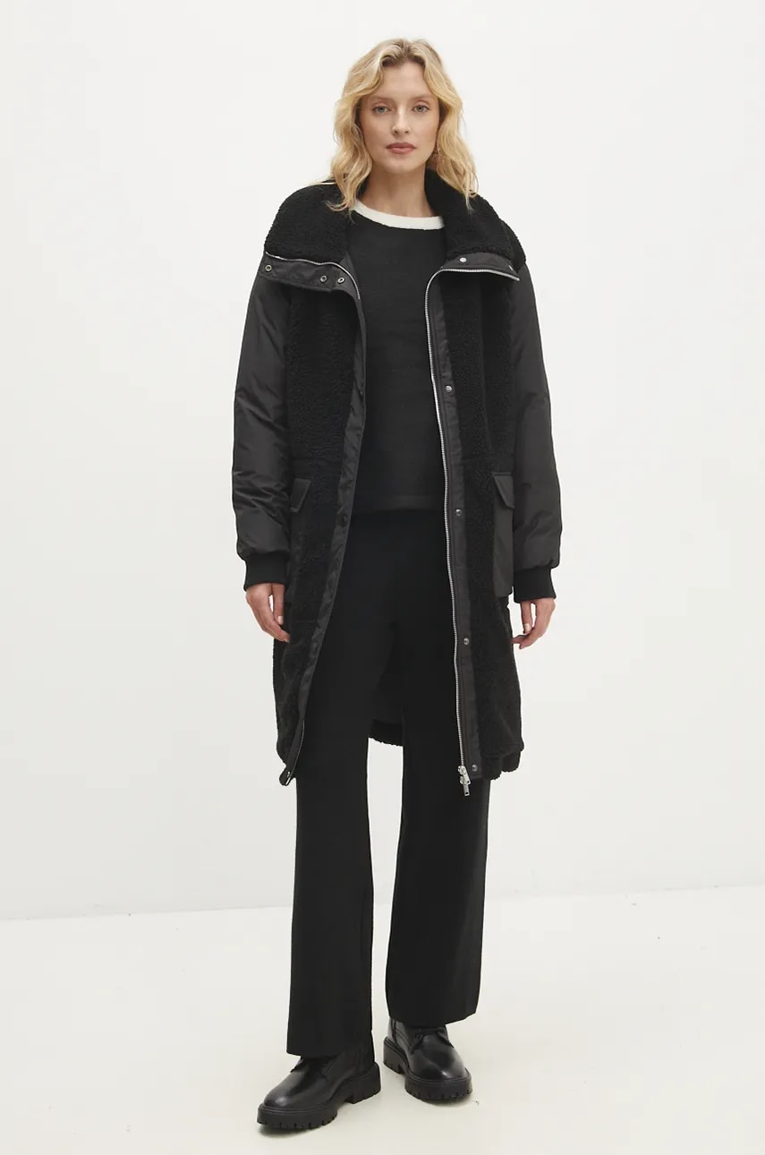 Answear Lab geaca femei, culoarea negru, de tranzitie