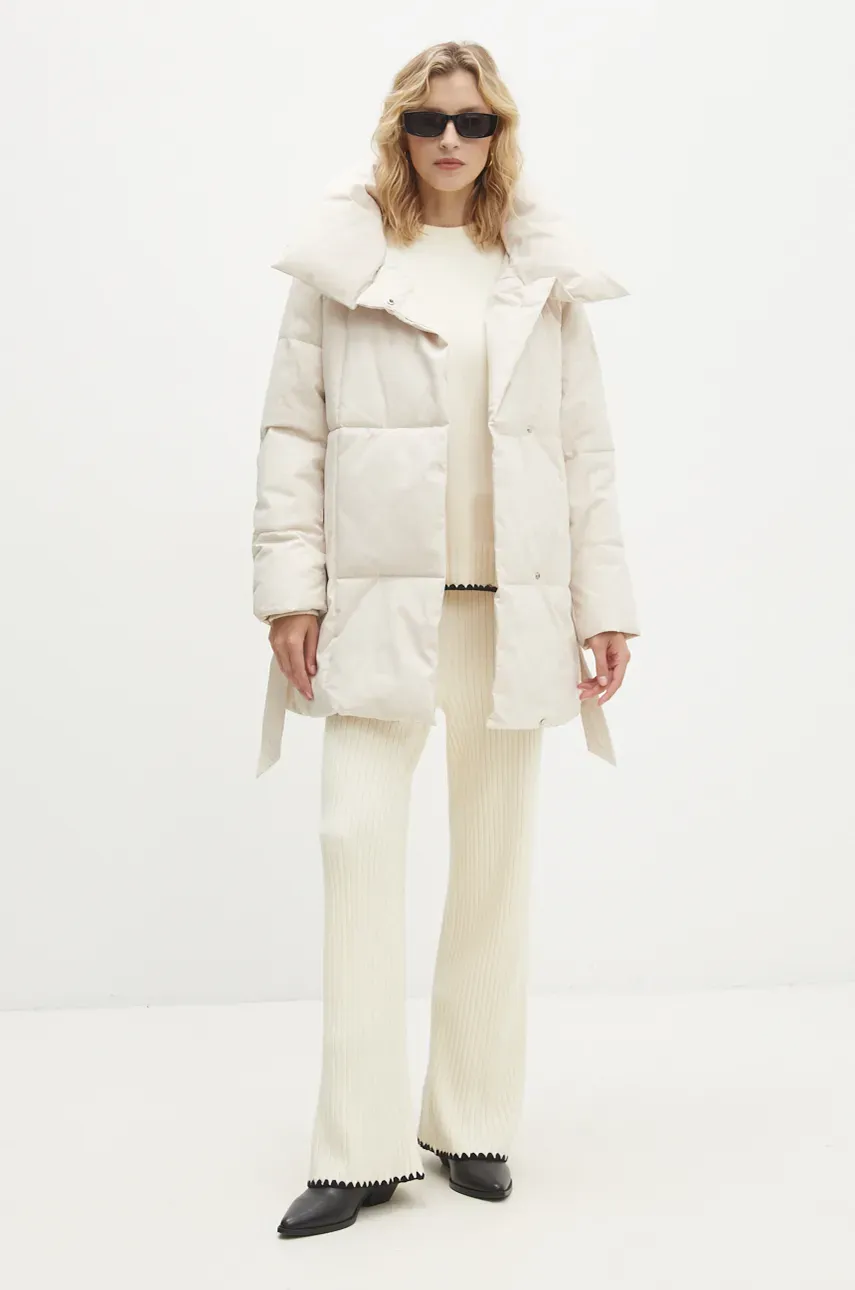 Куртка Answear Lab женская цвет бежевый зимняя oversize Куртка Answear Lab женская цвет бежевый зимняя oversize