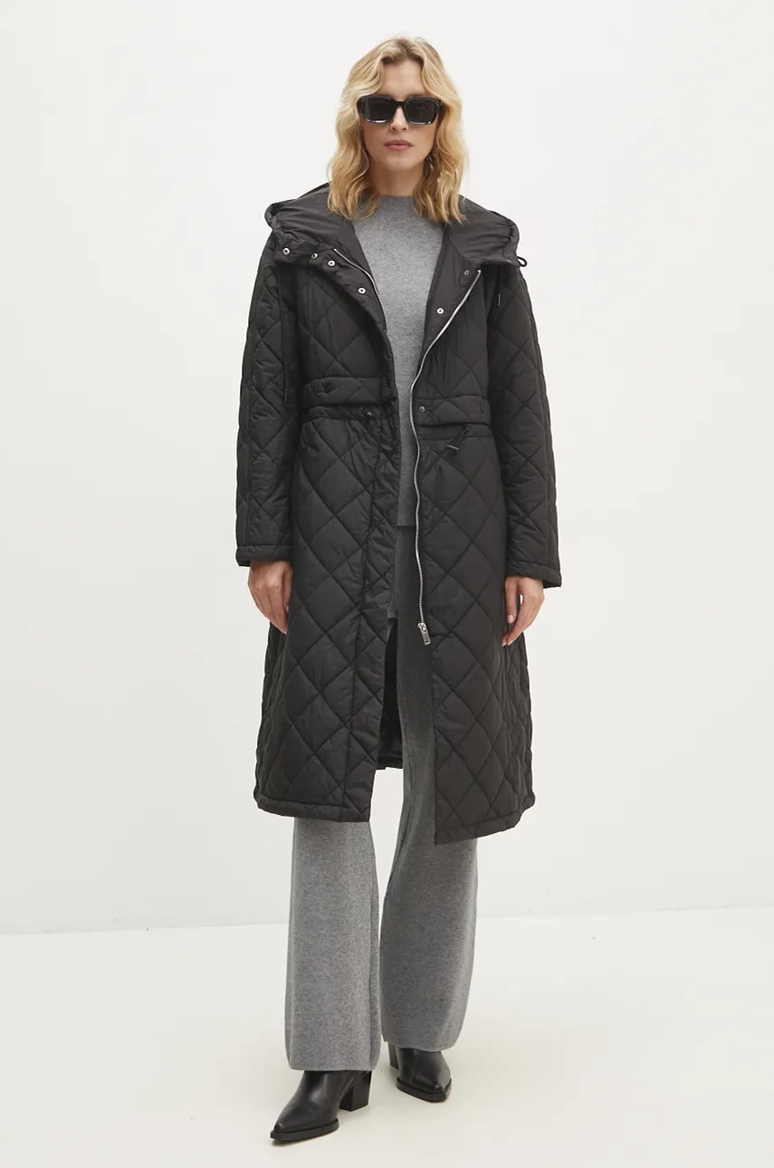 Answear Lab geaca femei, culoarea negru, de tranzitie