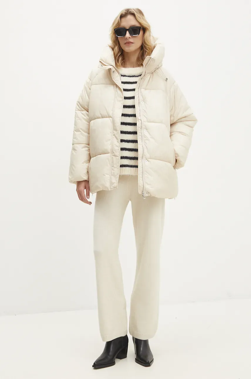 Куртка Answear Lab женская цвет бежевый зимняя oversize Куртка Answear Lab женская цвет бежевый зимняя oversize