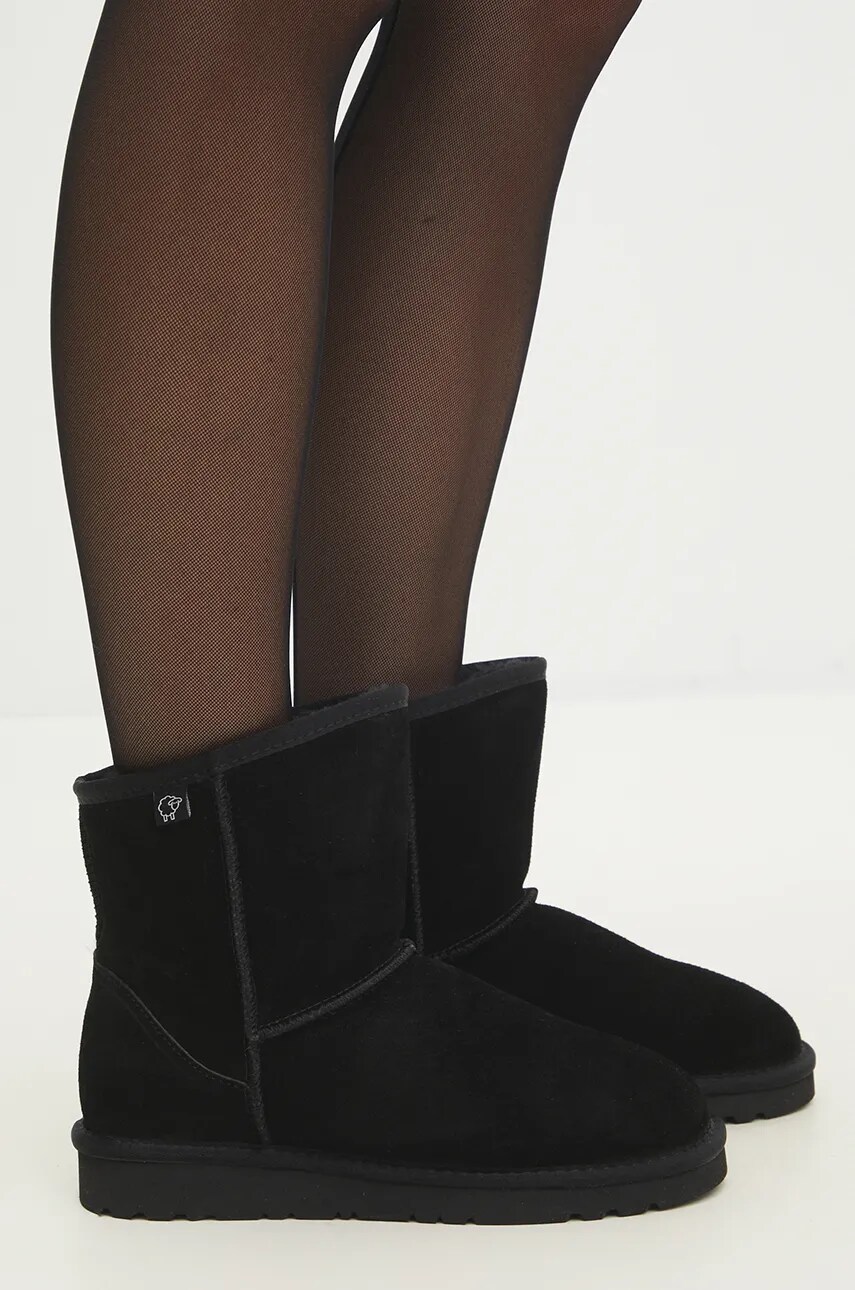 Answear Lab cizme de zapada din piele intoarsa culoarea negru