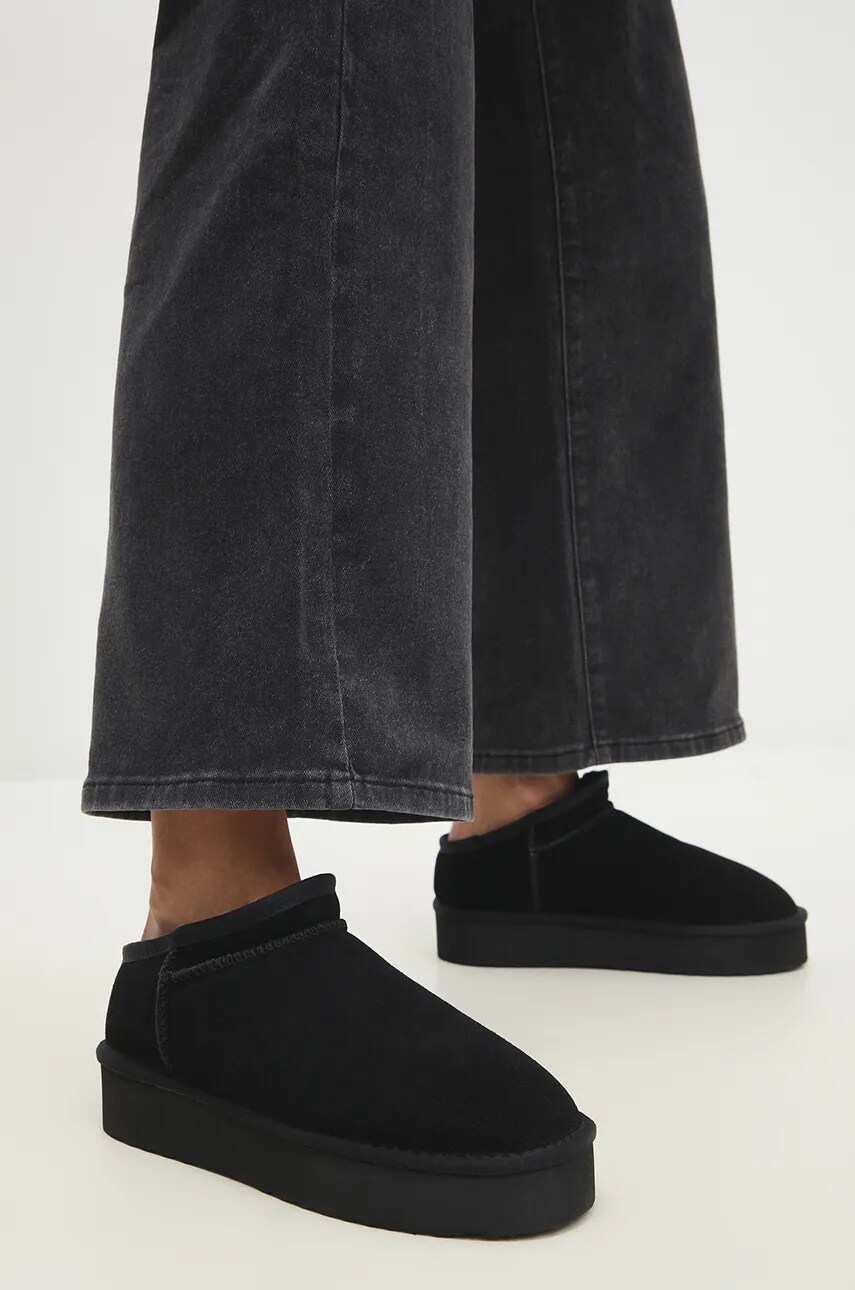 Answear Lab cizme de zapada din piele intoarsa culoarea negru