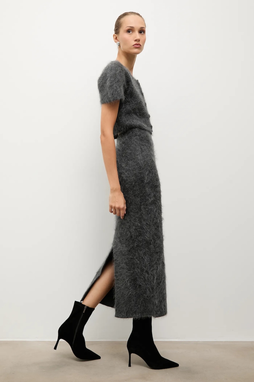 Answear Lab cizme din piele intoarsa femei, culoarea negru, cu toc cui