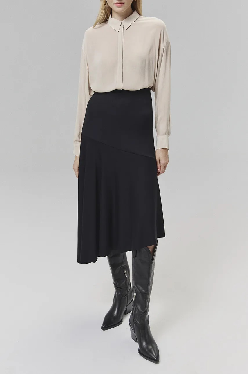 Answear Lab fustă culoarea negru, midi, evazati