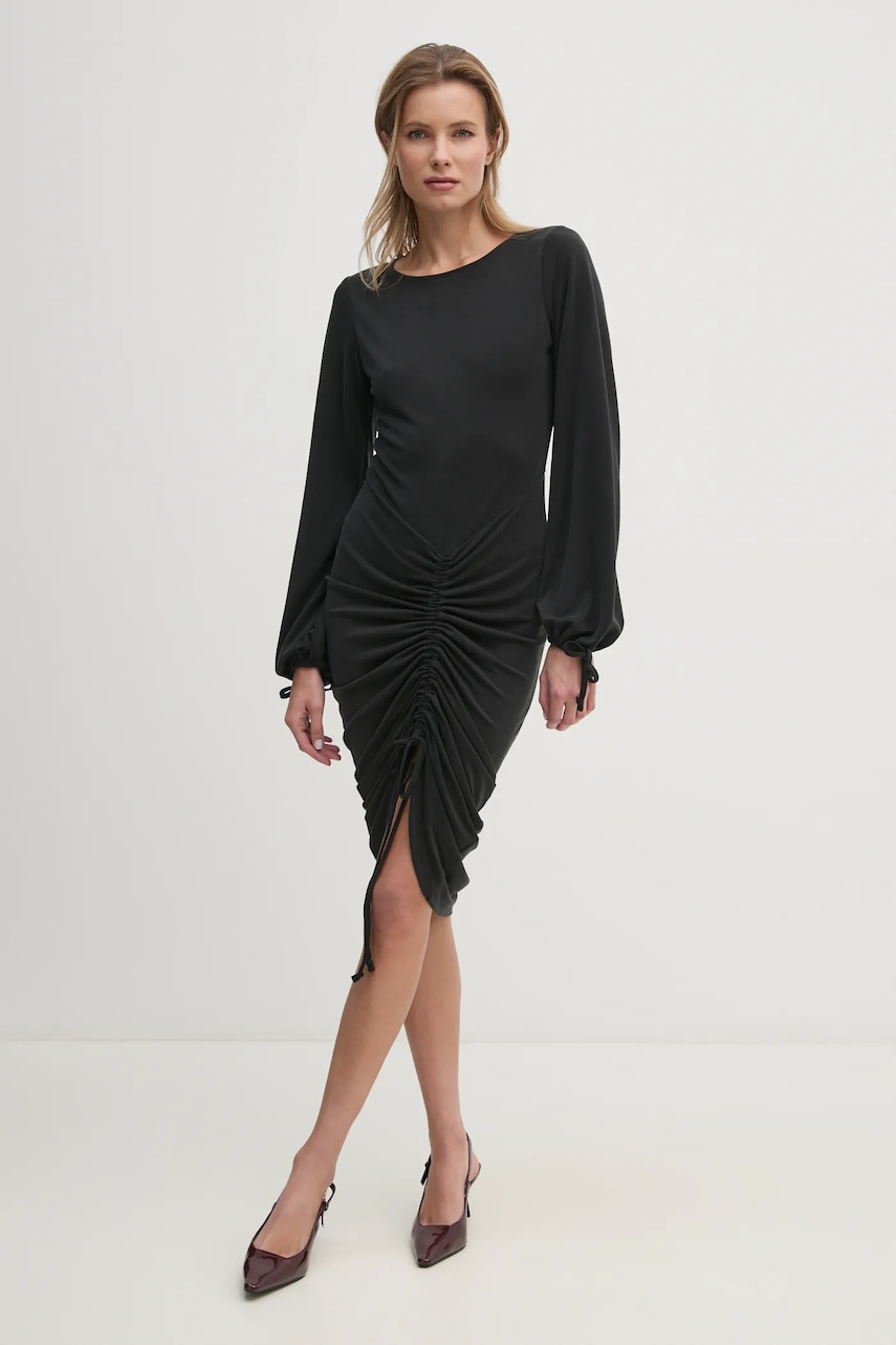 Answear Lab rochie culoarea negru, midi, mulată