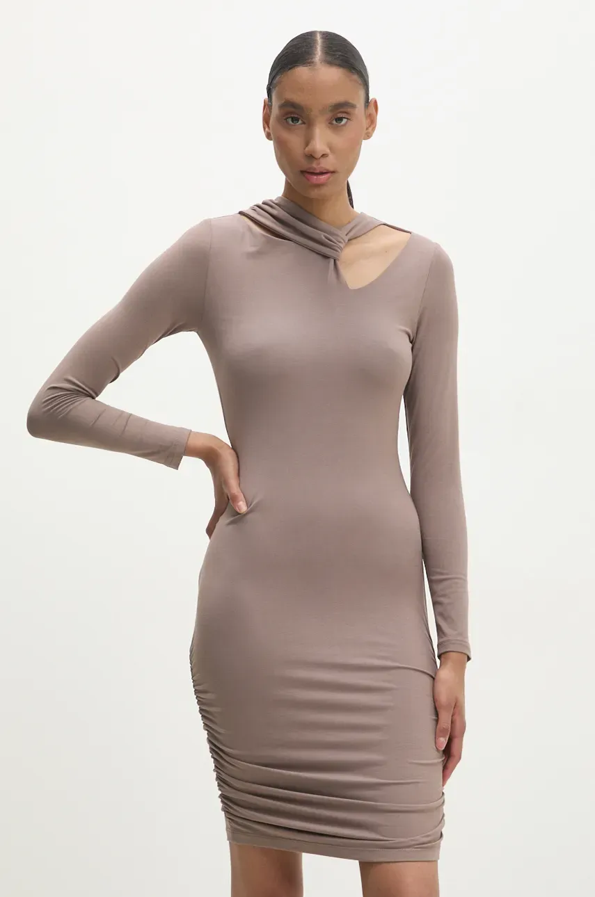 Answear Lab rochie culoarea maro, mini, mulată