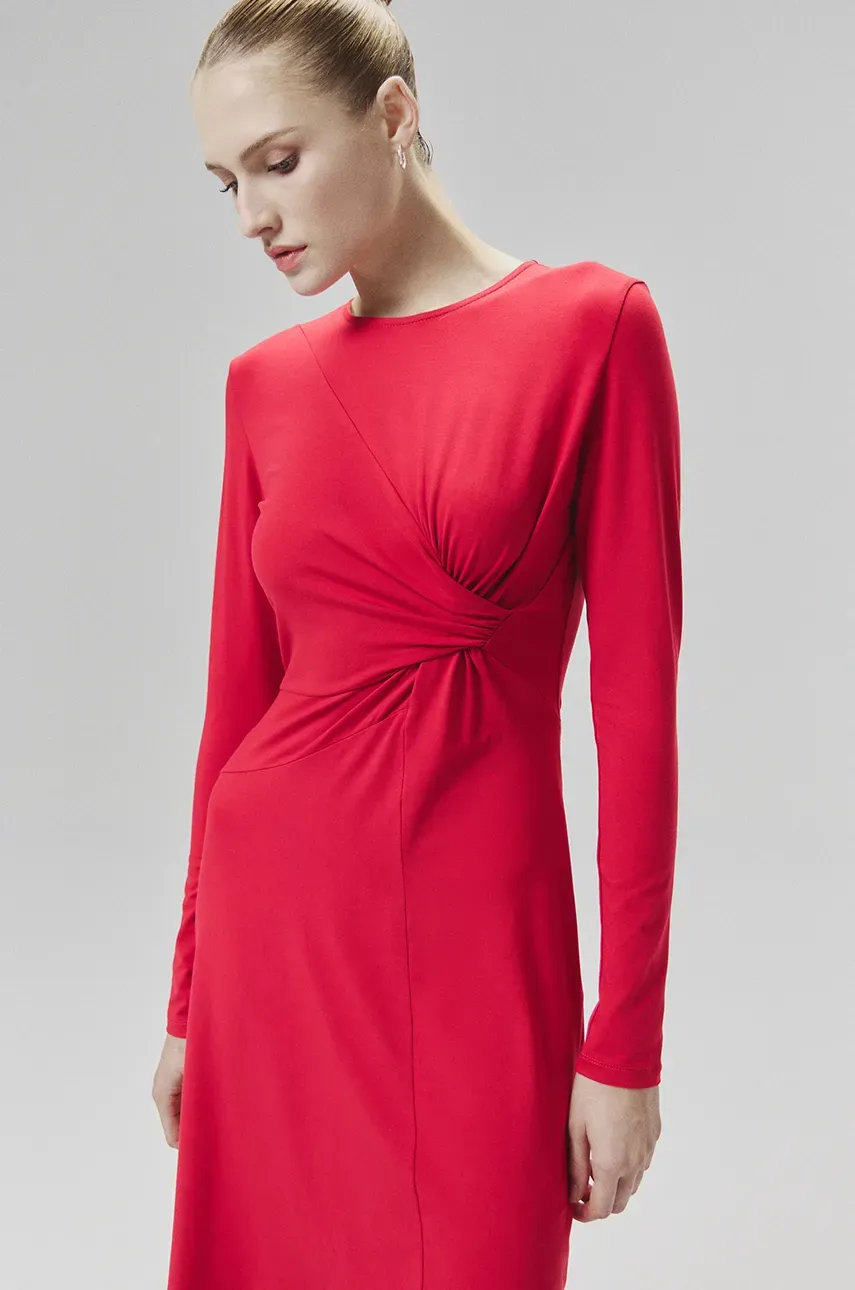 Answear Lab rochie culoarea rosu, mini, evazată