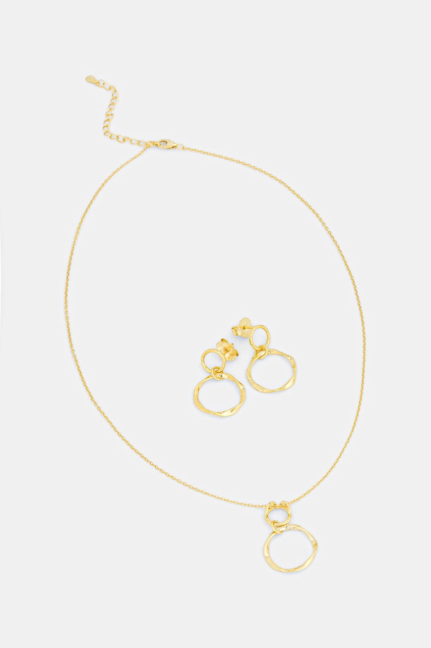 Answear.LAB colier și cercei din argint placat cu aur
