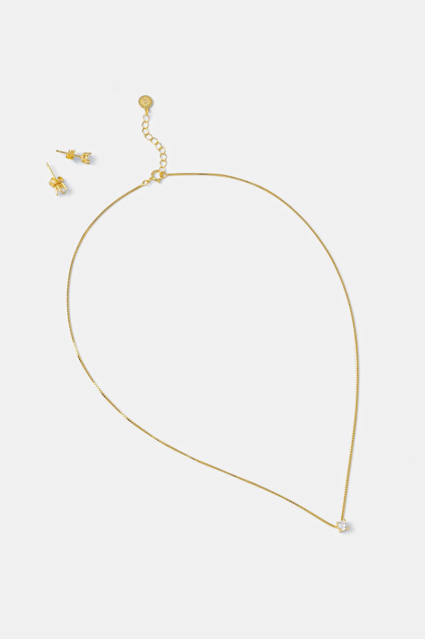 Answear.LAB naszyjnik i kolczyki ze srebra 925 pozłacanego 18k złotem