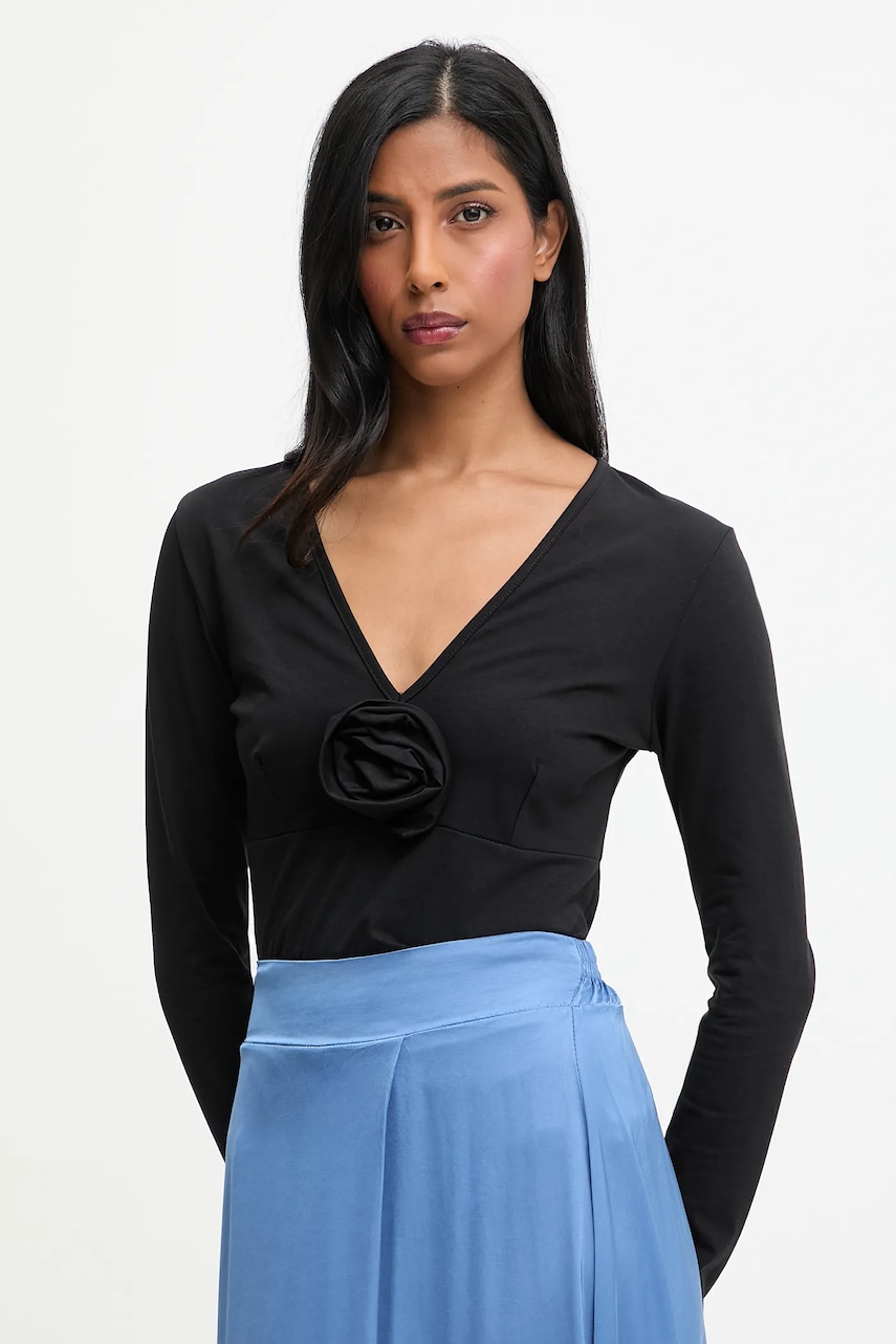 Answear.LAB bluza culoarea negru, neted
