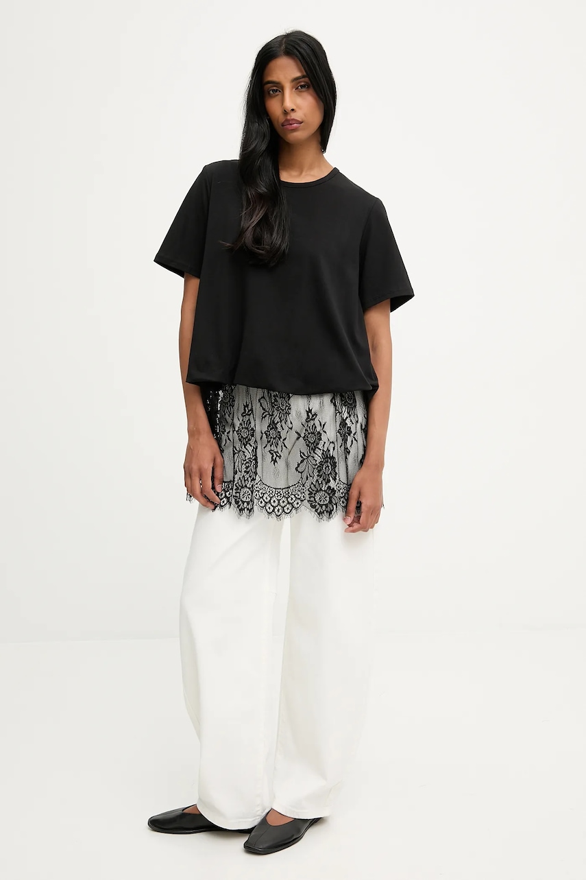 Answear.LAB bluza culoarea negru, neted