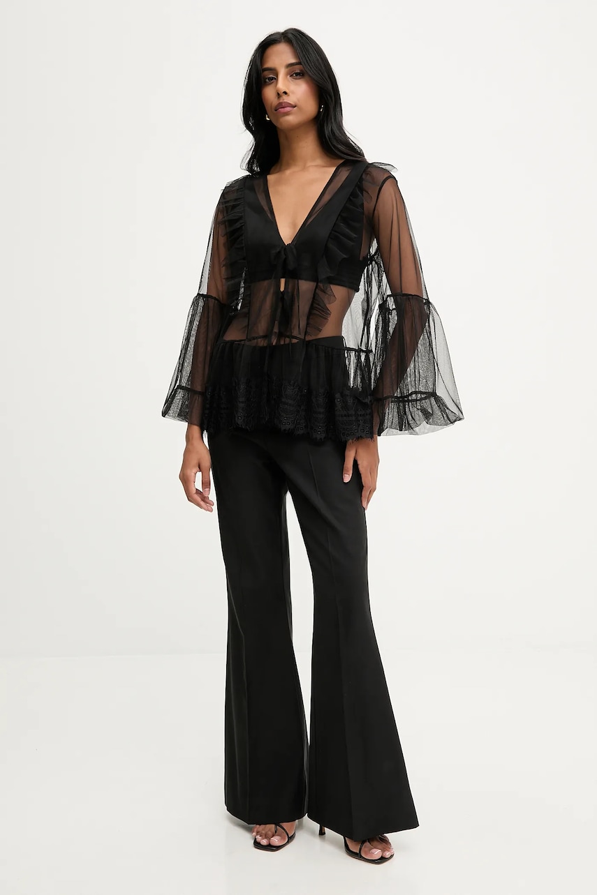 Answear.LAB bluza culoarea negru, neted