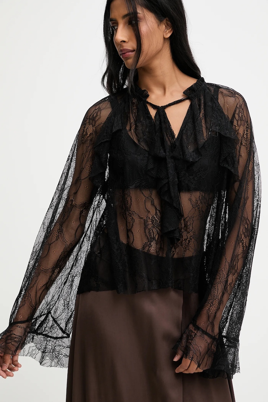 Answear.LAB bluza culoarea negru, neted