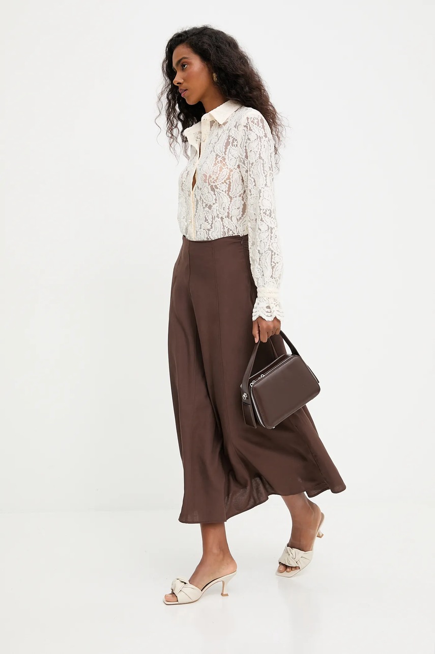 Рубашка Answear.LAB цвет бежевый slim классический воротник