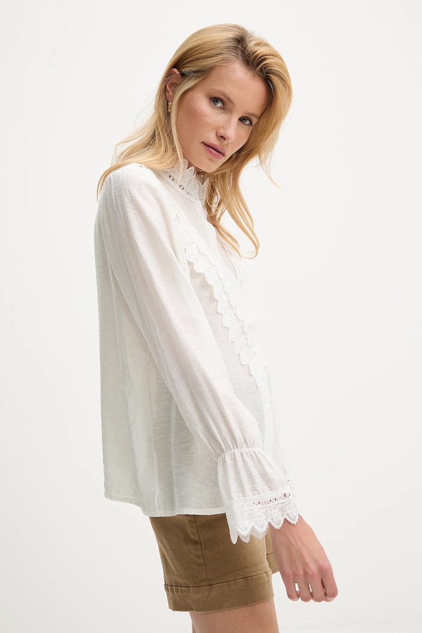 Answear Lab bluza culoarea alb, neted