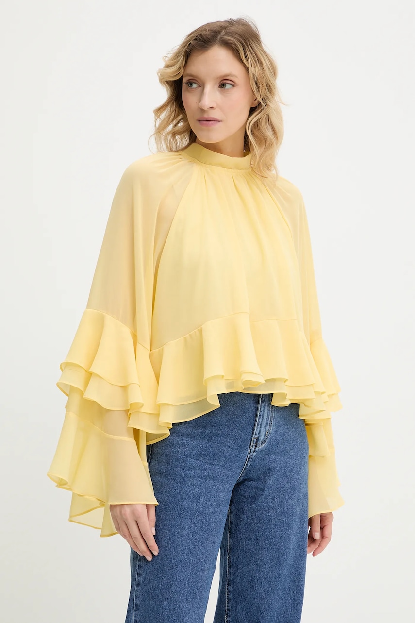 Answear Lab bluza culoarea galben, neted