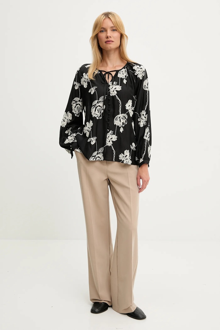 Блузка Answear.LAB цвет чёрный с аппликацией