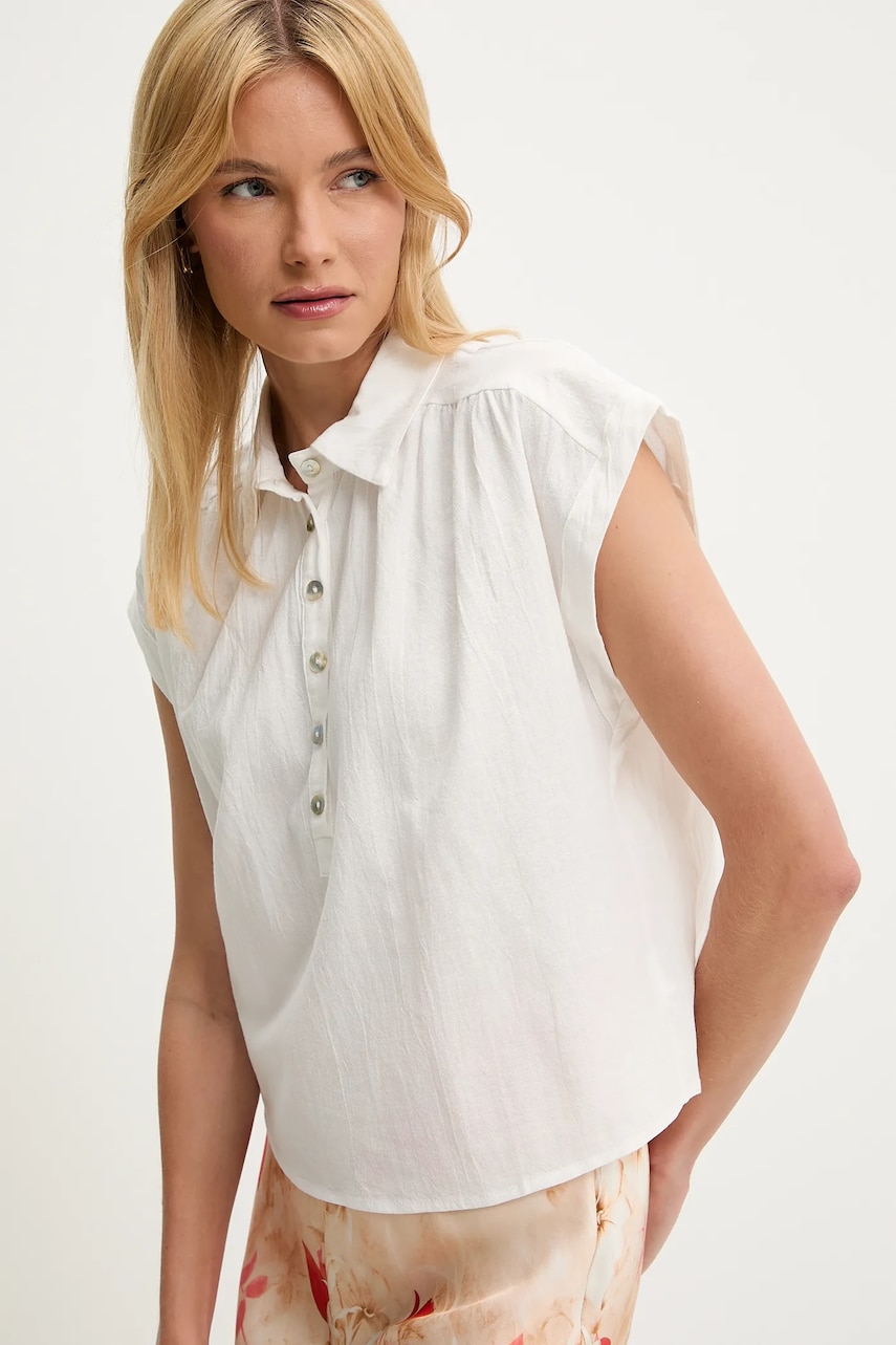Answear Lab bluza din bumbac culoarea alb, neted