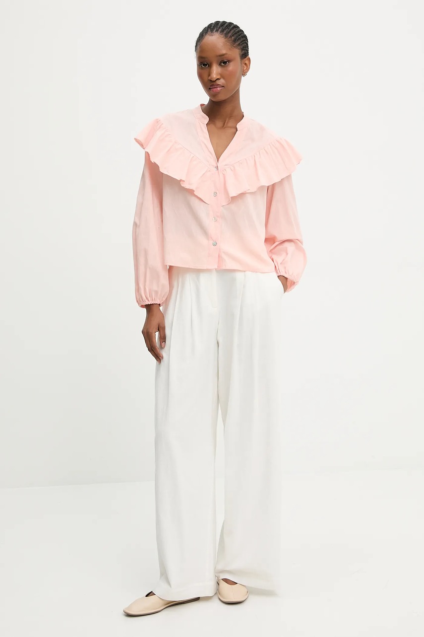 Хлопковая рубашка Answear.LAB цвет розовый regular