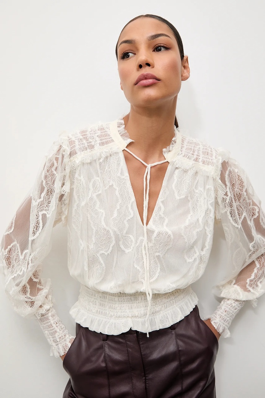 Answear.LAB bluza culoarea bej, neted