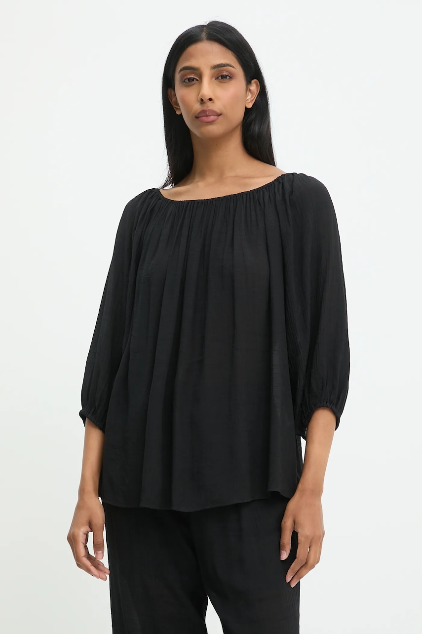 Answear.LAB bluza culoarea negru, neted