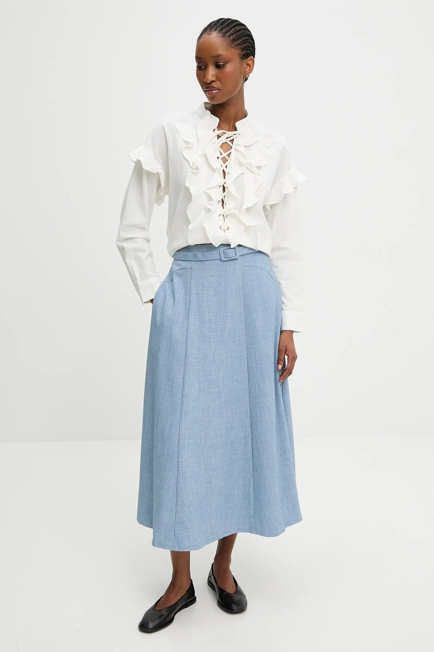 Хлопковая блузка Answear.LAB цвет белый однотонная