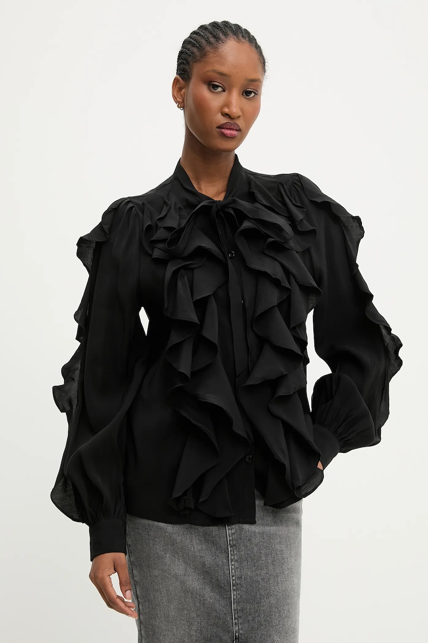 Answear.LAB bluza culoarea negru, neted