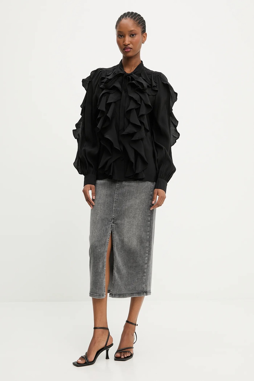 Блузка Answear.LAB цвет чёрный однотонная Блузка Answear.LAB цвет чёрный однотонная