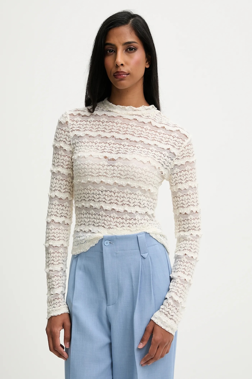 Answear.LAB bluza culoarea bej, neted