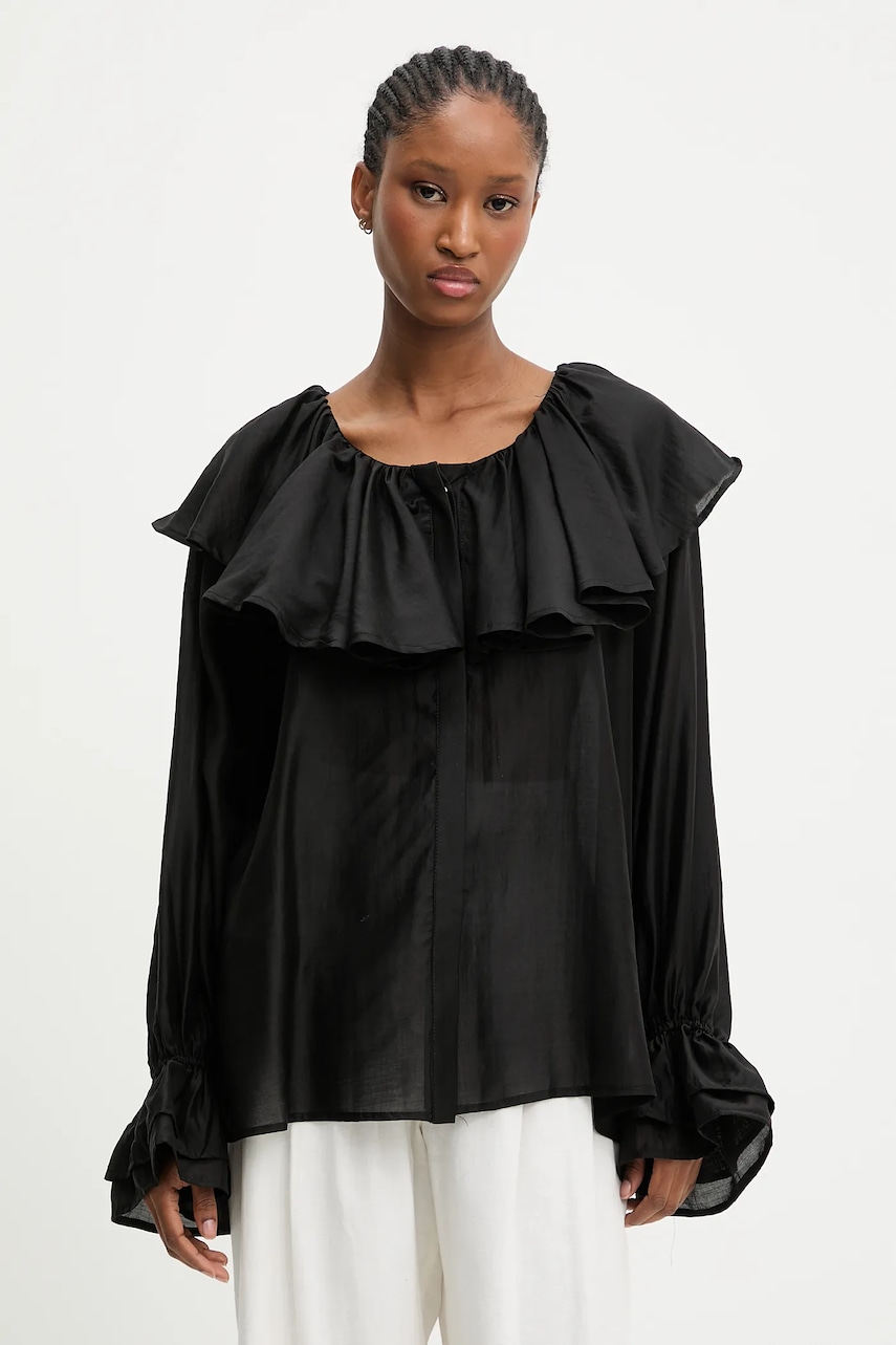Answear.LAB bluza culoarea negru, neted