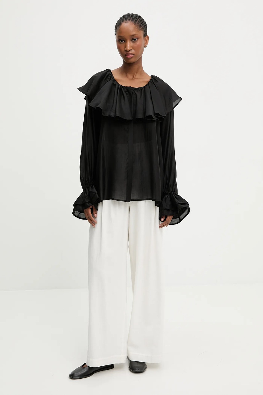 Блузка Answear.LAB цвет чёрный однотонная