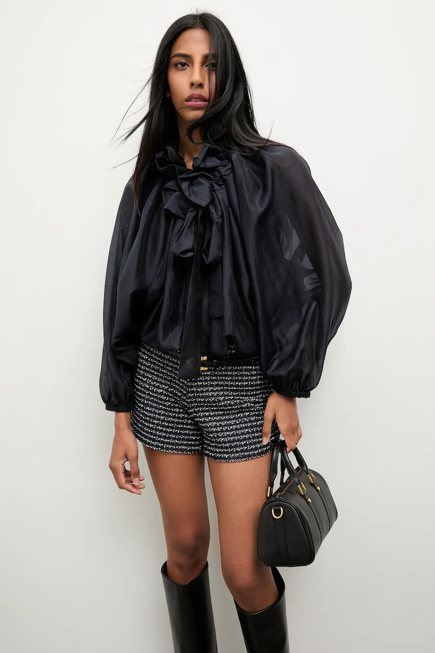 Answear.LAB bluza culoarea negru, neted
