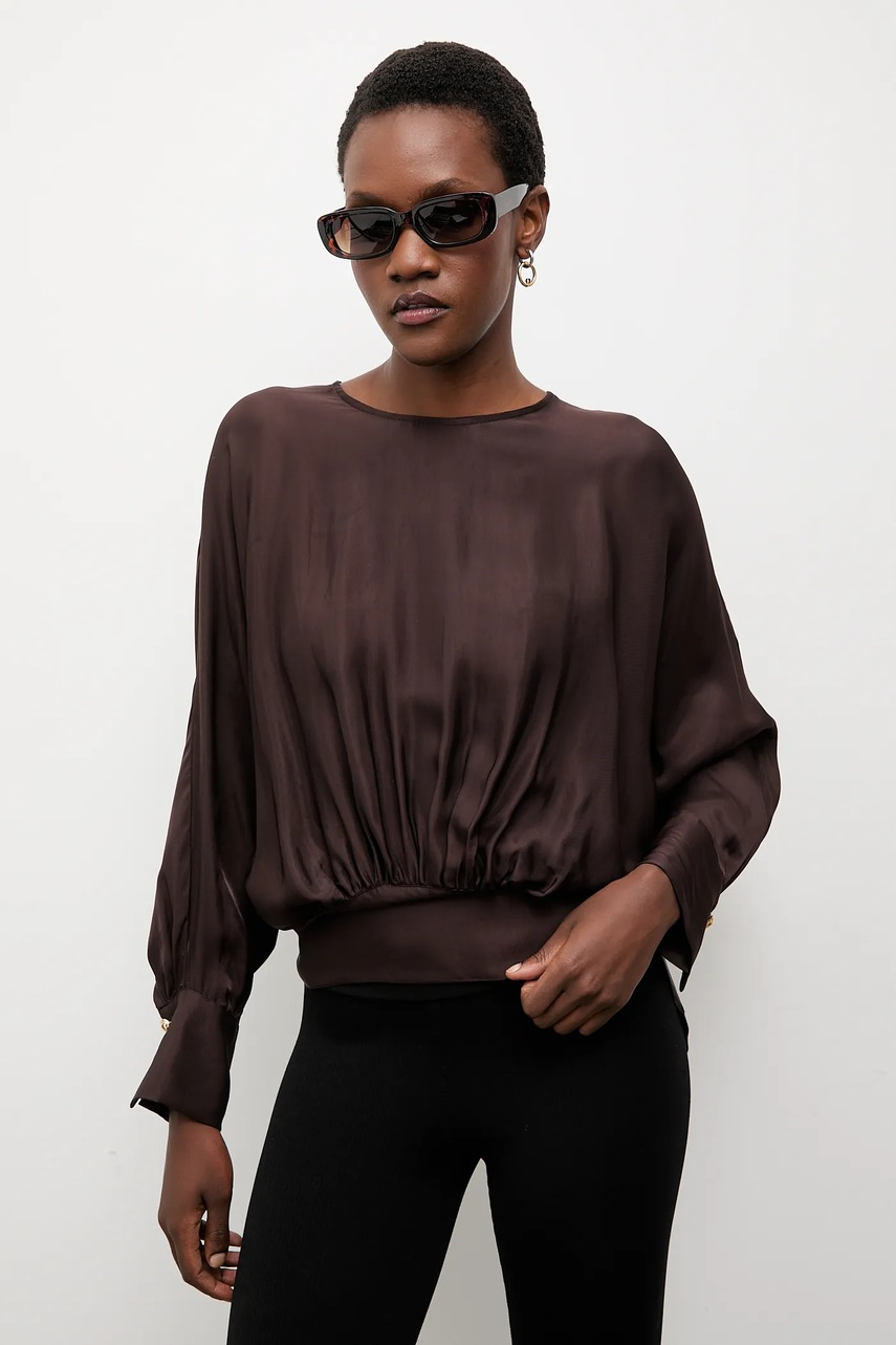 Блузка Answear.LAB цвет коричневый однотонная