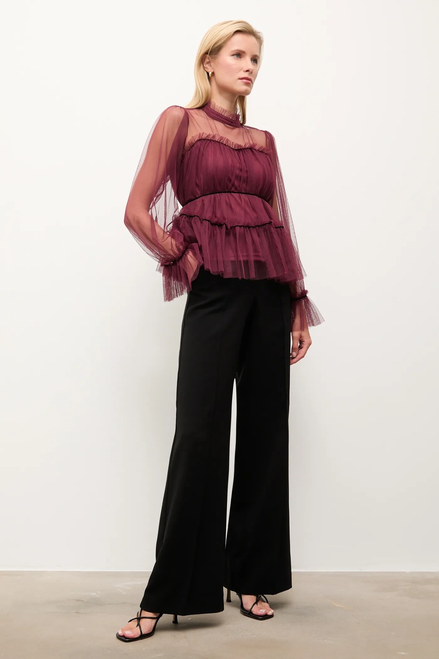 Блузка Answear.LAB цвет бордовый однотонная