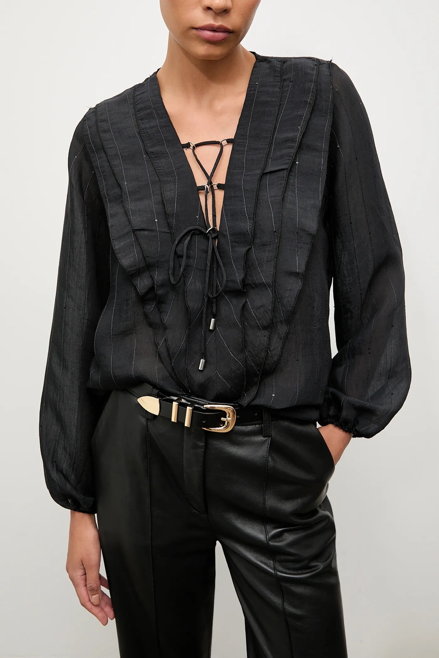 Answear.LAB bluza culoarea negru, neted