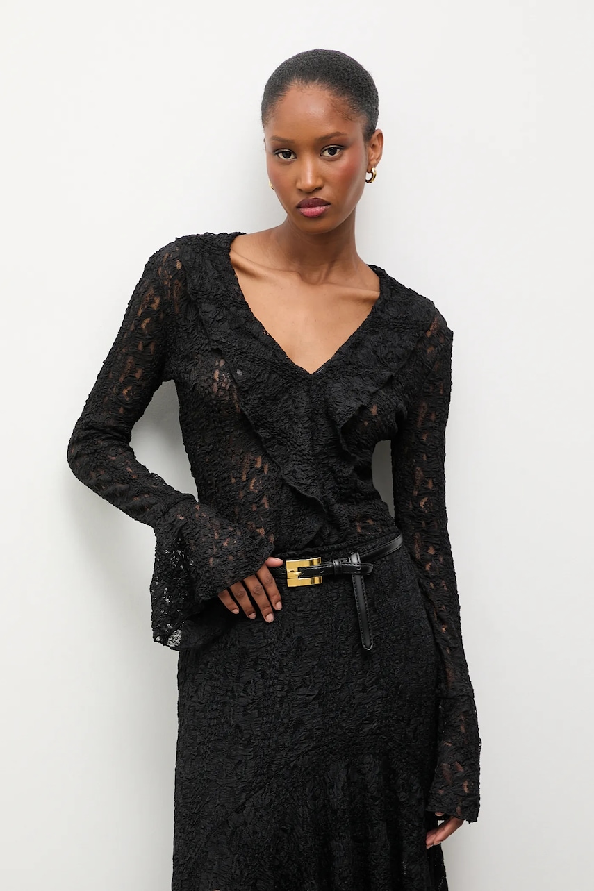 Answear.LAB bluza culoarea negru, neted