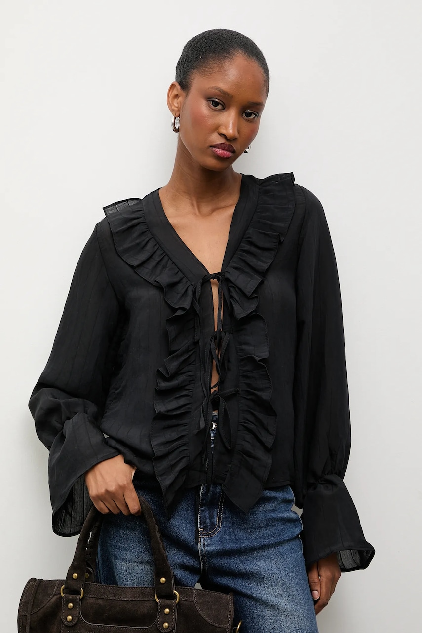 Answear.LAB bluza culoarea negru, neted