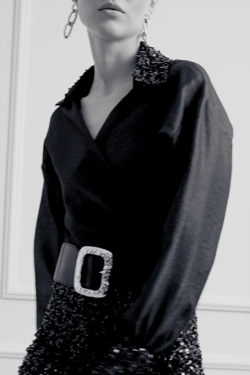 Answear.LAB bluza culoarea negru, cu imprimeu