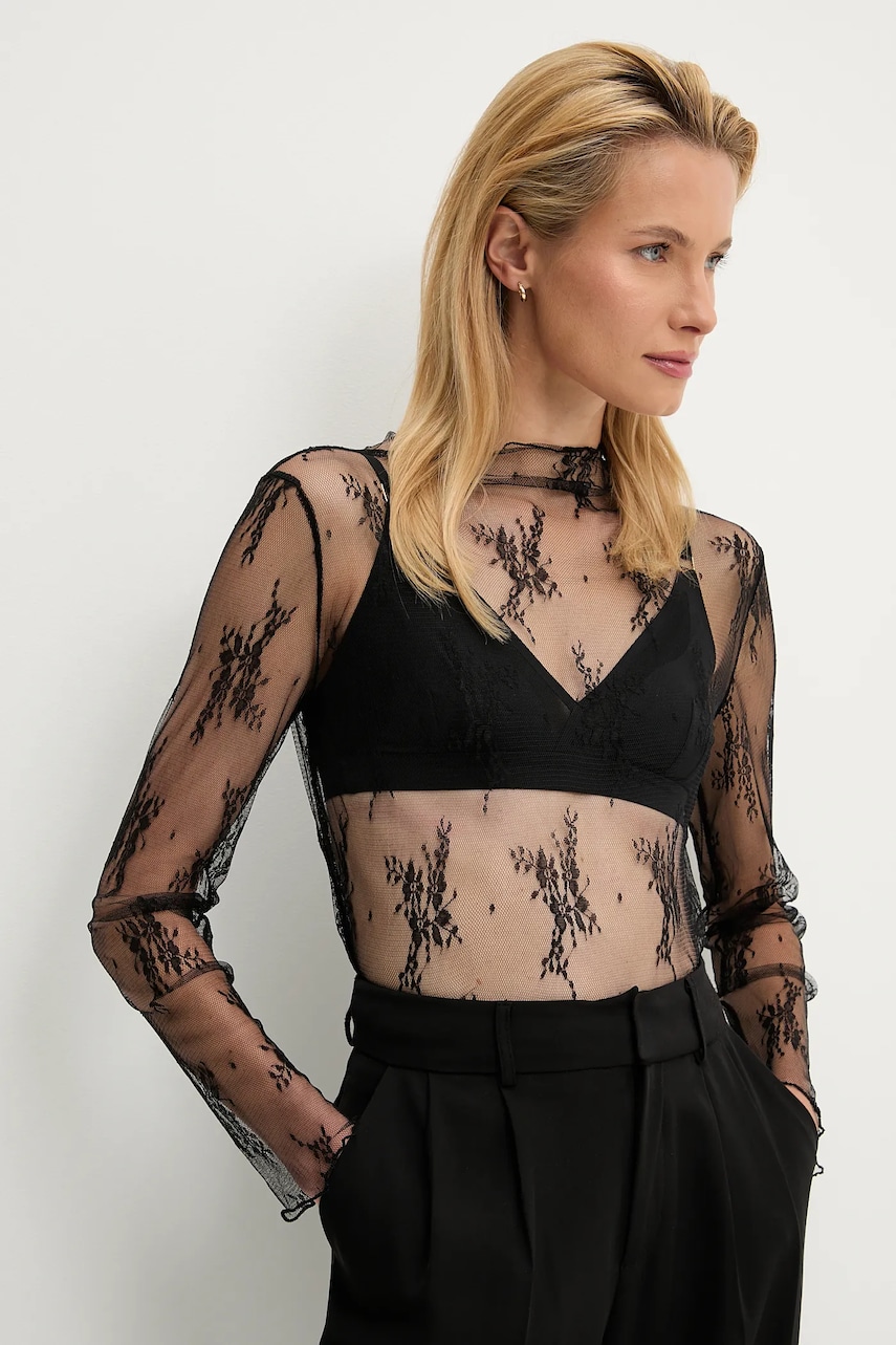 Answear.LAB bluza culoarea negru, modelator