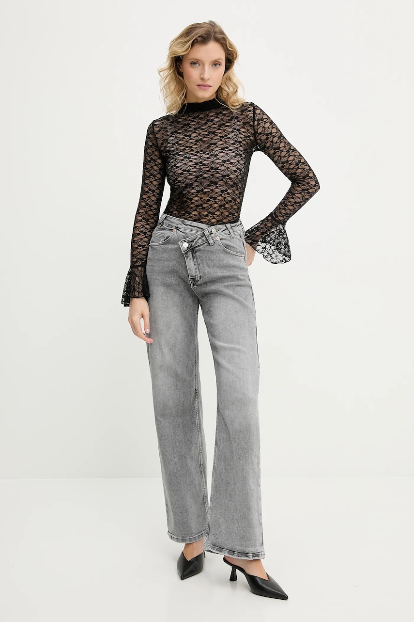 Блузка Answear.LAB цвет чёрный узор Блузка Answear.LAB цвет чёрный узор