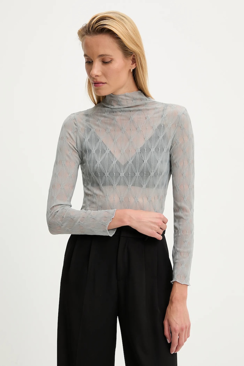 Answear.LAB bluza culoarea gri, neted