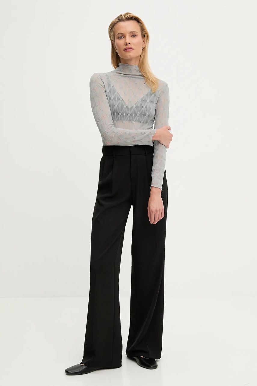 Блузка Answear.LAB цвет серый однотонная Блузка Answear.LAB цвет серый однотонная