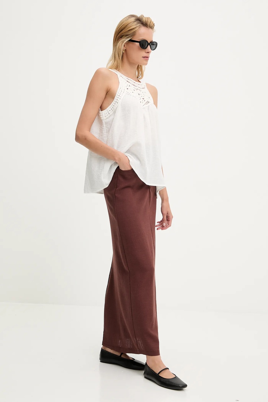 Хлопковая блузка Answear.LAB цвет белый с аппликацией