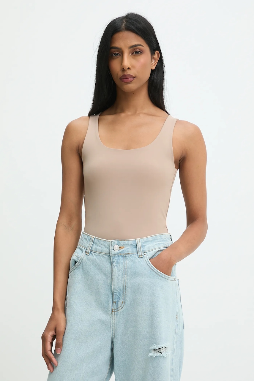 Answear Lab bluza culoarea maro, neted