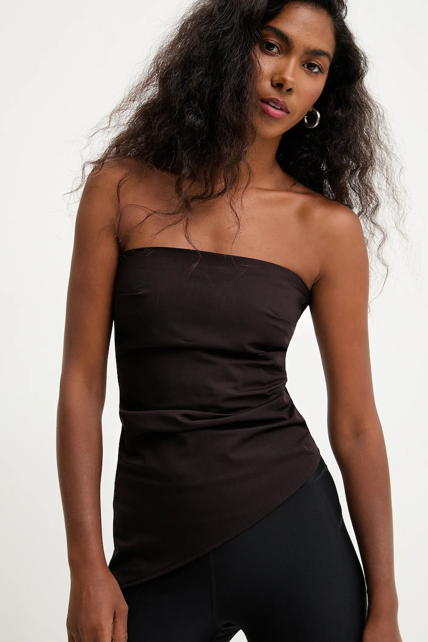 Answear.LAB bluza culoarea maro, neted