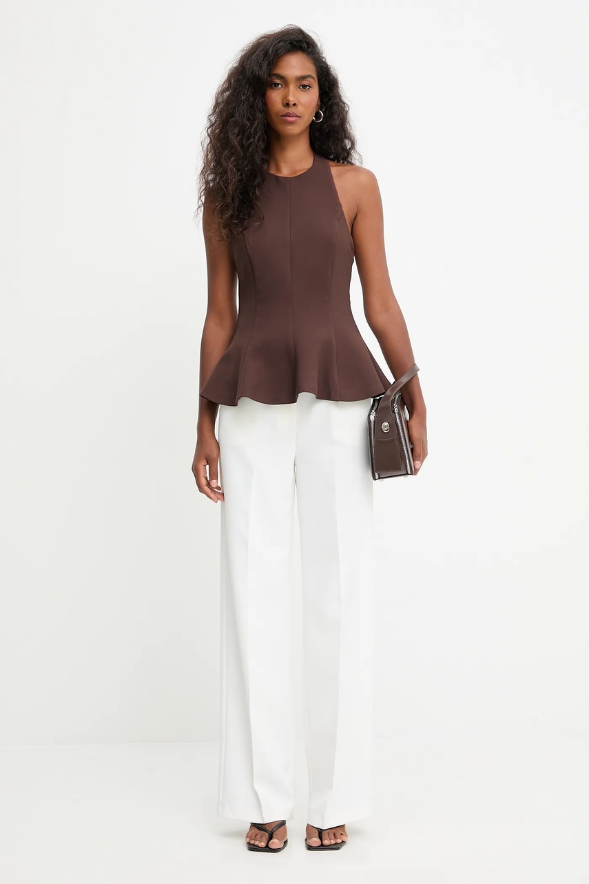 Блузка Answear.LAB цвет коричневый однотонная Блузка Answear.LAB цвет коричневый однотонная