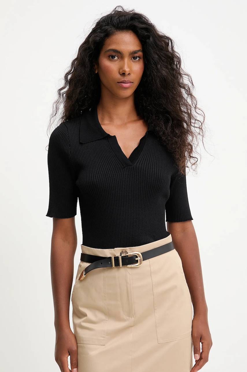 Answear.LAB bluza culoarea negru, neted